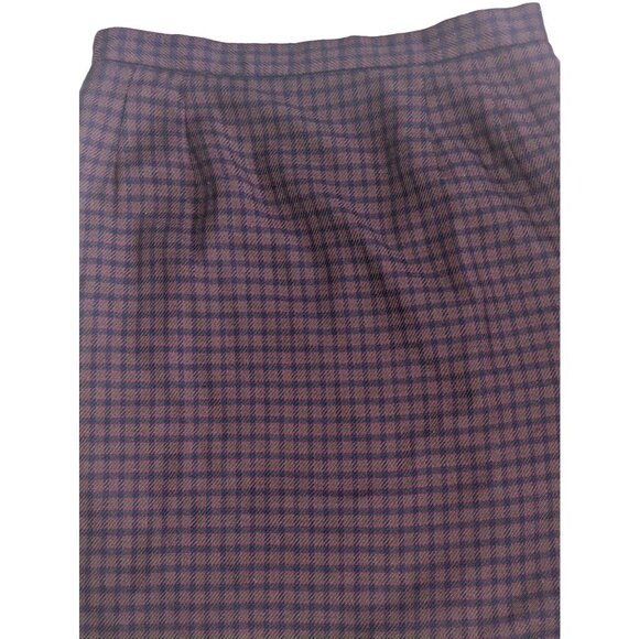 VTG Wool Plaid Pencil Skirt With Back Vent & Back Zipper SZ 6P-S Made in the USA - Picture 3 of 10